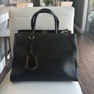 Fendi Black Tote with Gold Accents